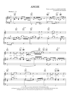 Angie – The Rolling Stones 楽譜 ピアノ (ソロ) easy | MuseScore.com