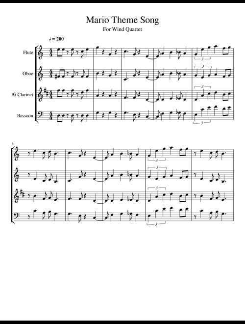 無料の の楽譜木管四重奏 用 | MuseScore.com でPDFのダウンロード