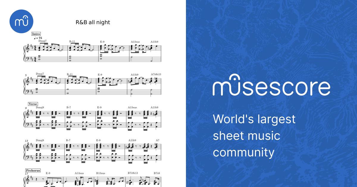 R&B オールナイト 楽譜 コード付き ピアノ (ソロ) | MuseScore.com