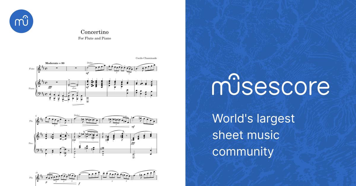 Concertino pour Flûte PRACTICE VERSION 楽譜 ピアノ, フルート (ソロ
