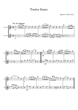 Twelve Duets K 487 - Wolfgang Amadeus Mozart 楽譜 バイオリン (弦楽