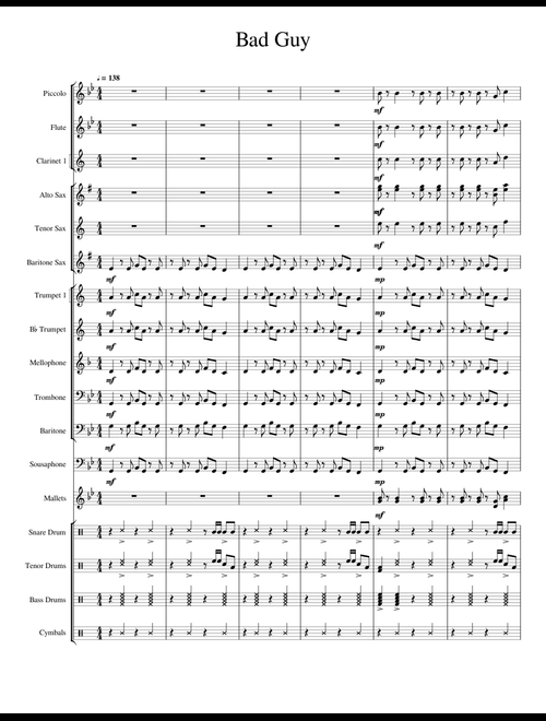 NOVENA マーチングバンド用楽譜 無料の の楽譜マーチングバンド 用 | MuseScore.com でPDFの