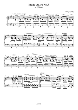 Chopin Frideric Op. 10 5. etude in G major Black Keys 楽譜 ピアノ