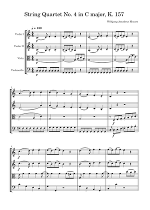 モーツァルト：弦楽四重奏曲第4番 ハ長調 K.157 - 第2ヴァイオリン