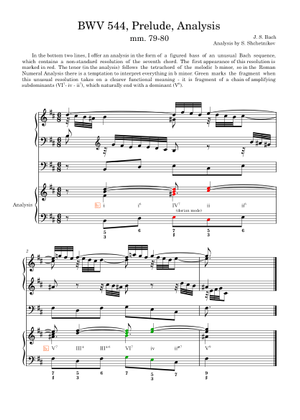 J. S. バッハ: プレリュードとフーガ ロ短調, BWV 544 楽譜 オルガン