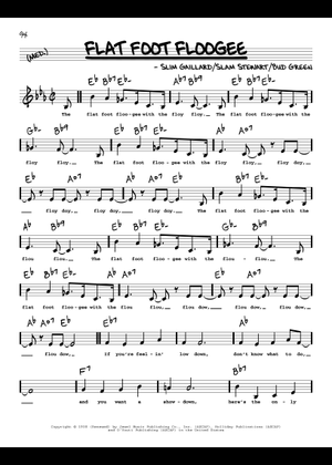 Flat Foot Floogee. (Lead sheet with lyrics ) 楽譜 コード付き ピアノ (ソロ) easy ...