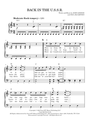THE BEATLES SONGBOOK【英語・ロシア語・譜面】 バック・イン・ザ・U.S.S.R. 楽譜 ピアノ (ピアノデュオ) | MuseScore.com