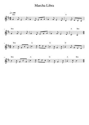 Marcha Libra – mandolin tab 楽譜 コード付き マンドリン (ソロ) | MuseScore.com