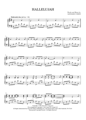 レナード・コーエン - ハレルヤ 楽譜 ピアノ (ソロ) | MuseScore.com