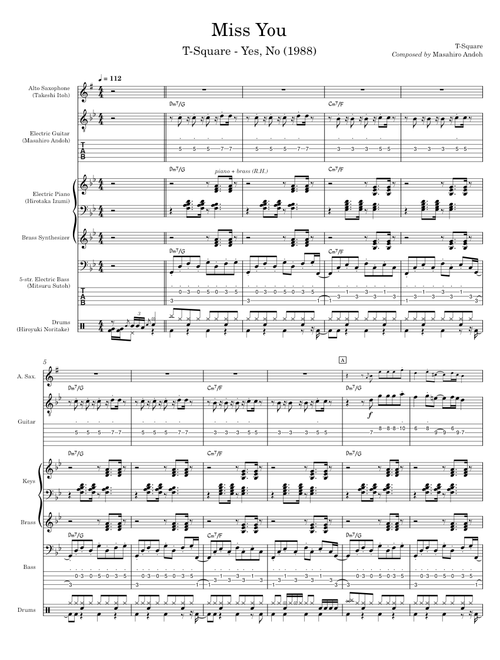 T-Square fusion band transcriptions sheet music by Behbo | Play