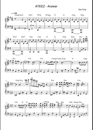 ATEEZ (エイティーズ) - アンサー 楽譜 ピアノ (ソロ) | MuseScore.com