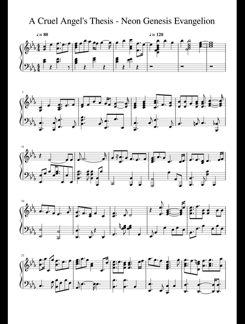 無料の 新世紀エヴァンゲリオン の楽譜 | アニメ ハブ | MuseScore.com