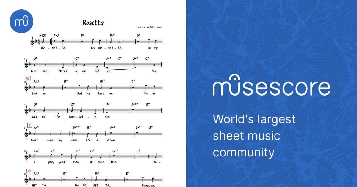Rosetta (Earl Hines) (Lead sheet with lyrics ) 楽譜 コード付き 