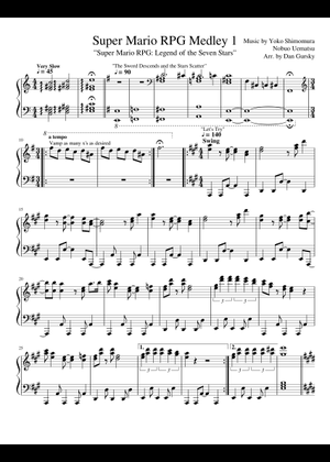 スーパーマリオRPGの街々 楽譜 ピアノ (ソロ) | MuseScore.com