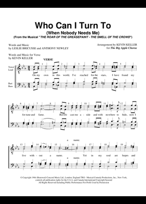 Who can I turn to (When nobody needs me) – Leslie Bricusse