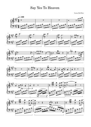 セイ・イエス・トゥ・ヘヴン 楽譜 ピアノ (ソロ) | MuseScore.com