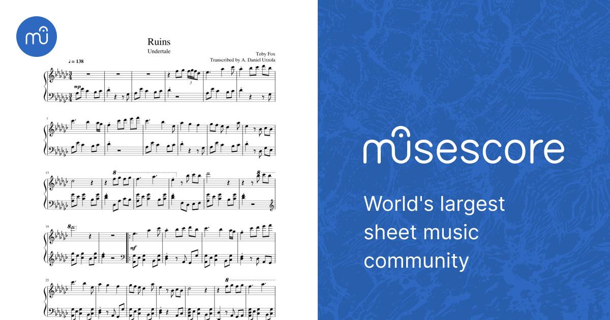 アンダーテール - 廃墟 [ピアノ] 楽譜 ピアノ (ソロ) | MuseScore.com