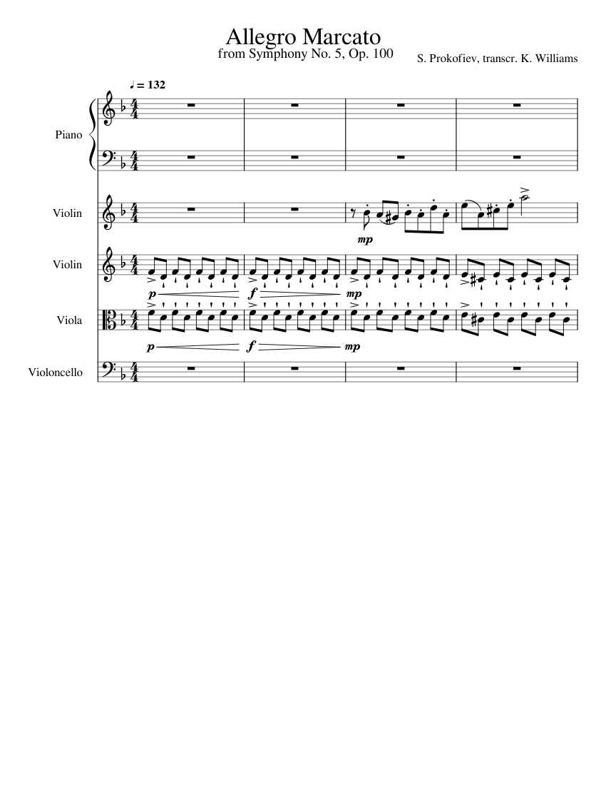 プロコフィエフ：交響曲第5番より「アレグロ・マルカート」（ピアノ五