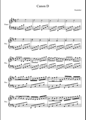 カノン (パッヘルベル) 楽譜 ピアノ (ソロ) | MuseScore.com
