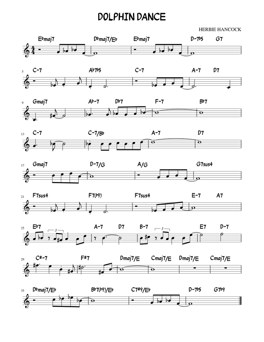 ★楽譜/ハービーハンコック/作品集/ELシリーズ/FD付き/エレクトーン ドルフィンダンス 楽譜 コード付き ピアノ (ソロ) easy | MuseScore.com