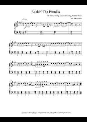 Rockin the paradise の公式楽譜を演奏する by Styx ギター