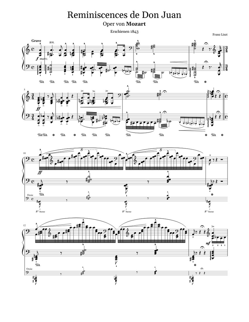 LISZT/演奏会用幻想曲「ドン・ジョヴァンニの回想」 Breitkopf モーツァルト／リスト - ドン・ジュアンの回想 楽譜 ピアノ (ソロ