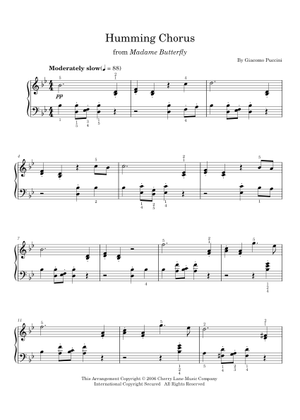 Humming Chorus (Butterfly) – Giacomo Puccini 楽譜 ピアノ (ソロ) easy ...