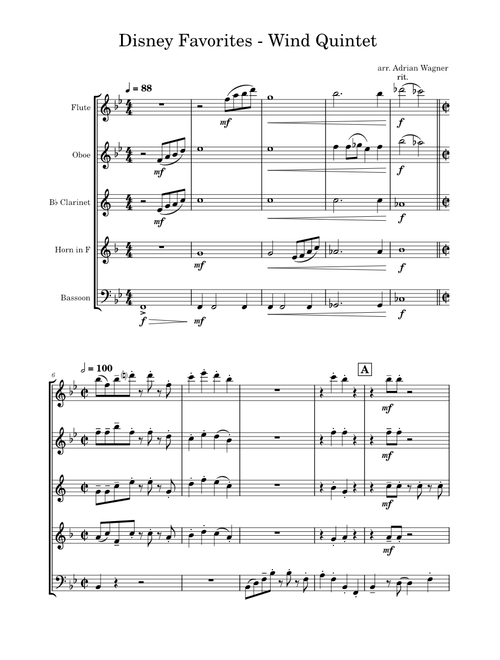 無料の の楽譜木管五重奏 用 | MuseScore.com でPDFのダウンロード