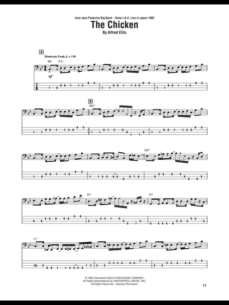 jaco PastoriousのJaco Pastorius Omnibook For Bass Clef Instruments