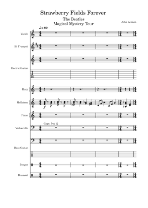 Strawberry fields forever の公式楽譜を演奏する by The Beatles