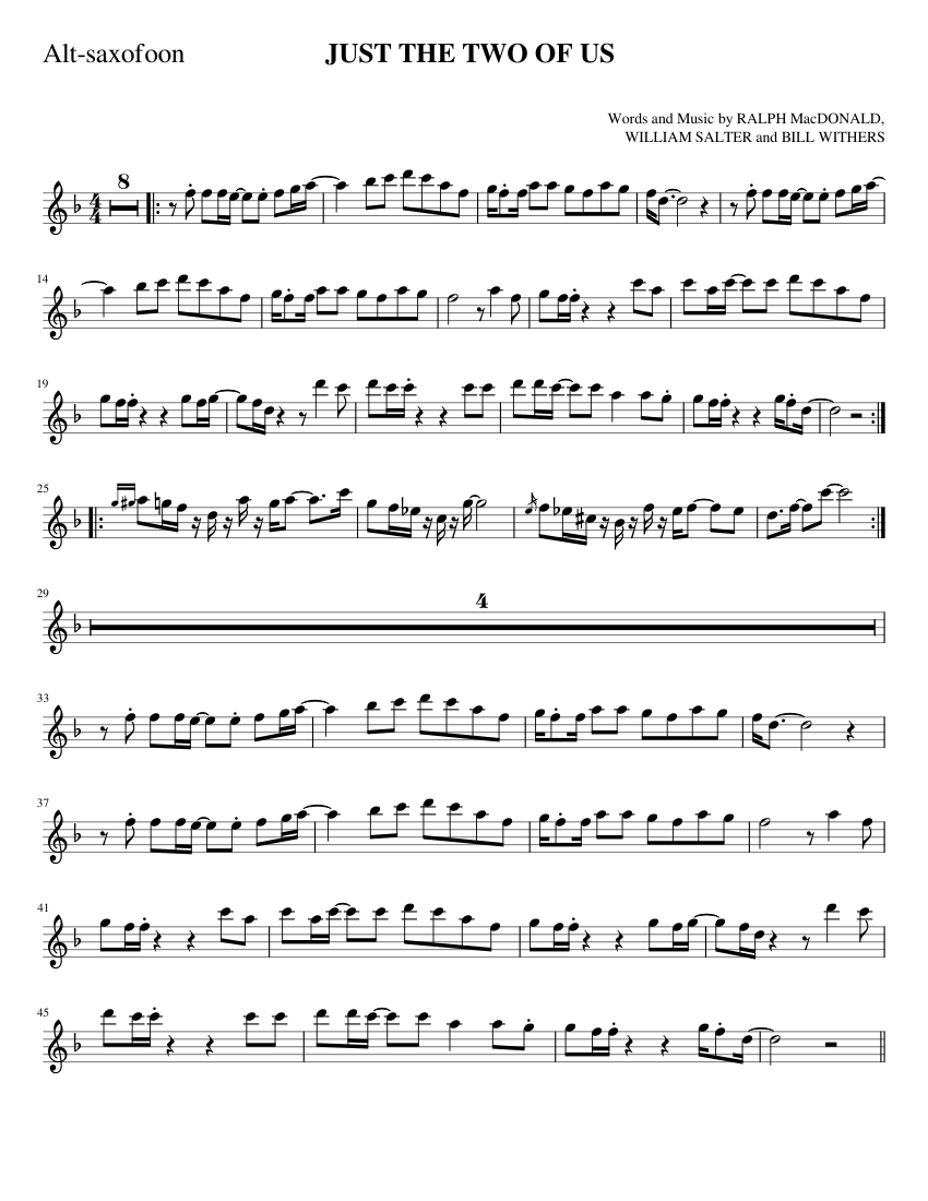 Just The Two Of Us 楽譜 アルトサックス (ソロ) | MuseScore.com