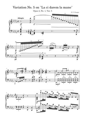 ショパン - ラ・チ・ダレム・ラ・マーノ。変奏曲 変ロ長調 Op.2 楽譜
