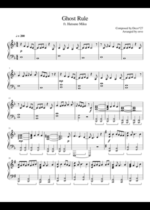 Ghost Rule の公式楽譜を演奏する by DECO*27 ピアノ | MuseScore.com