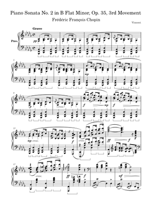 Sonata No.2, 4th Movement Op.35 – Frédéric Chopin 楽譜 ピアノ