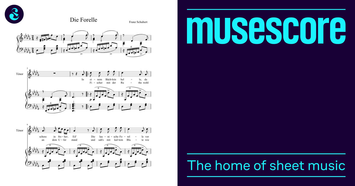 シューベルト、鱒 楽譜 ピアノ, フルート (混合トリオ) | MuseScore.com