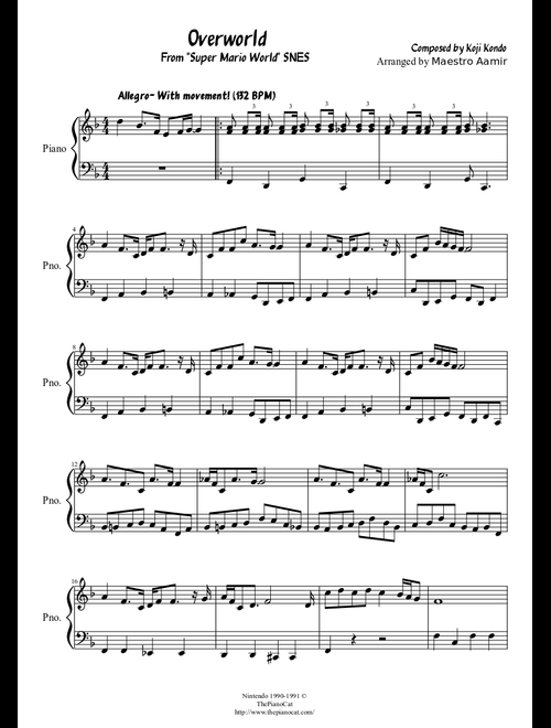 無料の スーパー・マリオ の楽譜 | ビデオゲーム ハブ | MuseScore.com