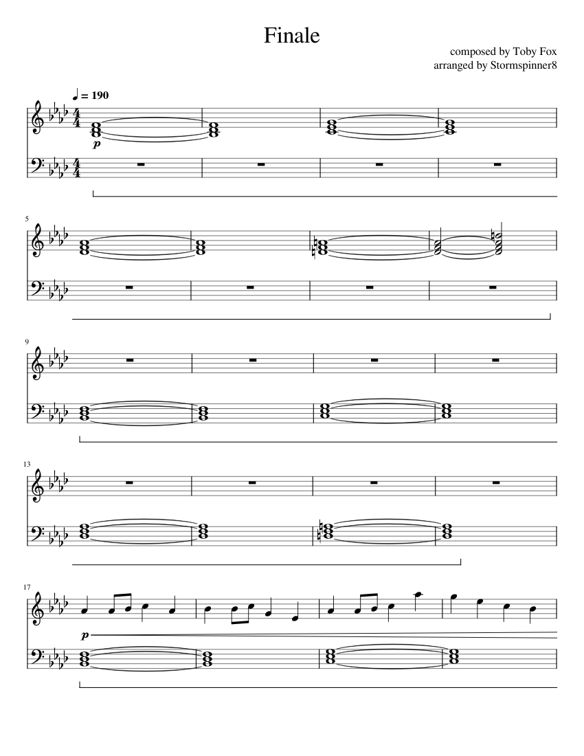 Finale (Undertale 7th anniversary) 楽譜 ピアノ (ソロ) | MuseScore.com