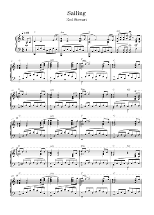 Sailing - Rod Stewart 楽譜 コード付き ピアノ, ベースギター