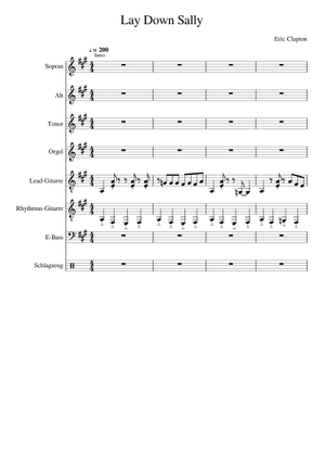 Lay down sally の公式楽譜を演奏する by Eric Clapton ギター