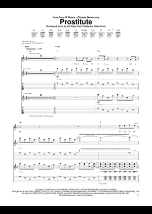 Chinese democracy の公式楽譜を演奏する by Guns N' Roses ギター