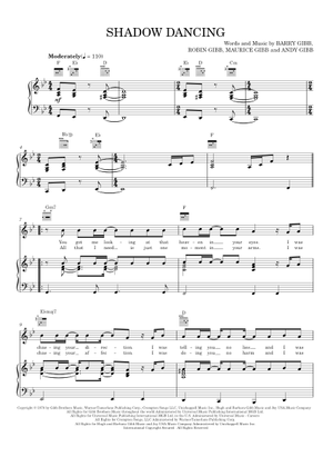 Shadow Dancing (Lead sheet with lyrics ) 楽譜 コード付き ピアノ (ソロ) easy ...