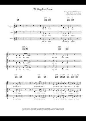 Til kingdom come の公式楽譜を演奏する by Coldplay ボーカル, ギター