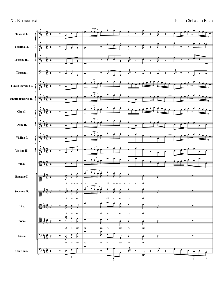 J.S.バッハ: ロ短調ミサ曲, BWV 232: VI. エト・レズレクシット 楽譜