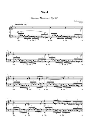 音楽の瞬間 Opus 16, No. 4 ホ短調 楽譜 ピアノ (ソロ) | MuseScore.com