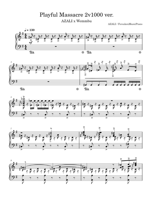ForsakenMusicPiano | 無料の の楽譜 | MuseScore.com でPDFの