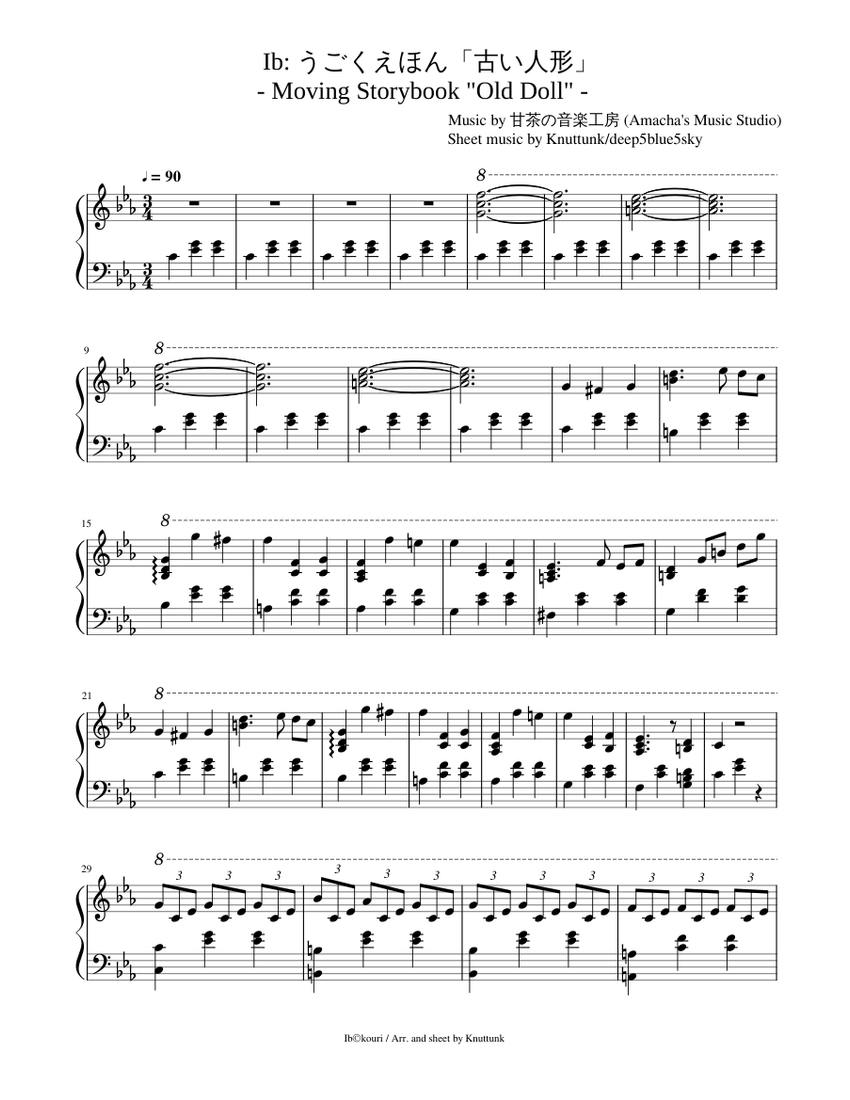 Ib: 動く絵本「古い人形」 楽譜 ピアノ (ソロ) easy | MuseScore.com
