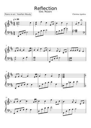 Reflection の公式楽譜を演奏する by Christina Aguilera ピアノ | MuseScore.com