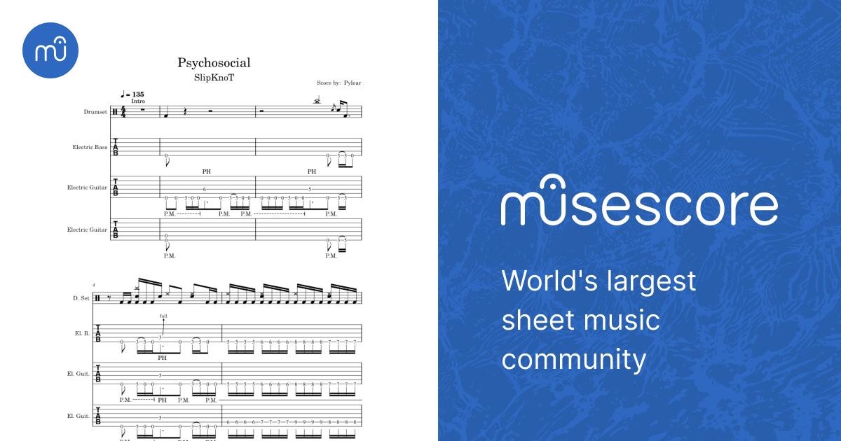 サイコソーシャル – スリップノット 楽譜 タブ譜あり ギター, ベース