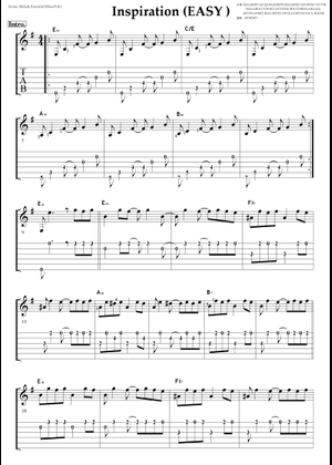 Inspiration – Gipsy Kings 楽譜 コード付き ギター, ベースギター