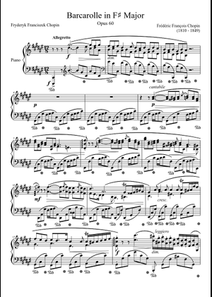 ショパン - 舟歌 楽譜 ピアノ (ソロ) | MuseScore.com